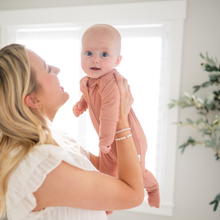 Load image into Gallery viewer, Bamboo Pink Bow Romper