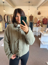 Load image into Gallery viewer, Maggie Quilted Tie Jacket - Olive
