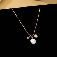 Load image into Gallery viewer, Baroque Pearl Coin Opal Necklace