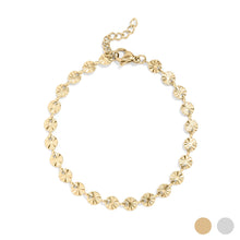 Load image into Gallery viewer, 18K Gold PVD Stainless Steel Sunburst Chain Bracelet