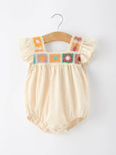 Load image into Gallery viewer, Summer Crochet Square Baby Ruffle Romper