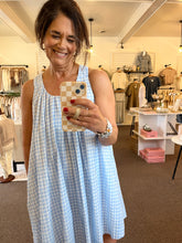 Load image into Gallery viewer, Halter blue gingham dress