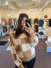 Load image into Gallery viewer, Ruby Checkered Knit Sweater
