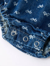 Load image into Gallery viewer, Denim Bow Romper