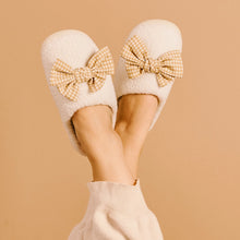 Load image into Gallery viewer, Maple Gingham Bow Slipper