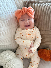 Load image into Gallery viewer, Little Pumpkin Zippy Romper Fall Baby Bamboo Pajamas PJs