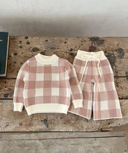 Load image into Gallery viewer, Blush Gingham Knit Set