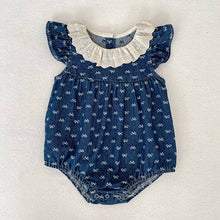 Load image into Gallery viewer, Denim Bow Romper
