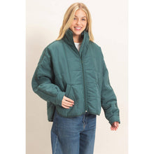 Load image into Gallery viewer, Quilted High Collar Jacket - Teal