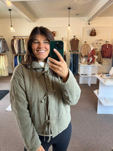 Load image into Gallery viewer, Maggie Quilted Tie Jacket - Olive