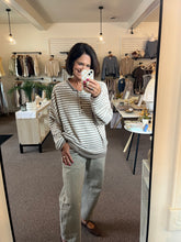 Load image into Gallery viewer, Bailey Striped Sweater- mocha