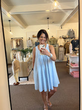 Load image into Gallery viewer, Halter blue gingham dress