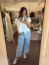 Load image into Gallery viewer, Blue Stripe Wide Leg Pant