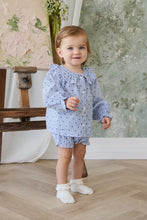 Load image into Gallery viewer, Organic Cotton Frill Bloomer - Mon Amour Stripe Indigo