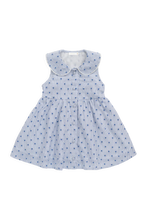 Load image into Gallery viewer, Organic Cotton Wisteria Dress - Mon Amour Stripe Indigo