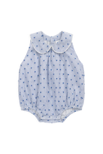 Load image into Gallery viewer, Organic Cotton Wisteria Playsuit - Mon Amour Stripe Indigo