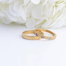 Load image into Gallery viewer, 18K Gold PVD Stainless Steel Fluted Stacking Ring