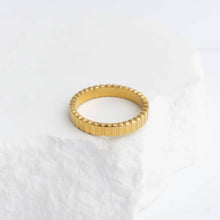 Load image into Gallery viewer, 18K Gold PVD Stainless Steel Fluted Stacking Ring