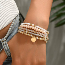 Load image into Gallery viewer, Multi Layered Subtle Pink Bracelet
