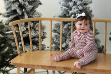 Load image into Gallery viewer, Cranberry Stripe Zip Pajamas