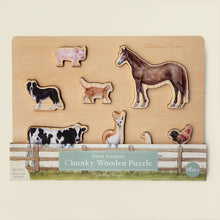 Load image into Gallery viewer, Farm Animals Wooden Puzzle