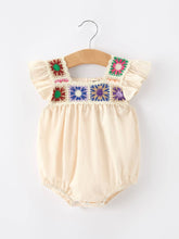Load image into Gallery viewer, Summer Crochet Square Baby Ruffle Romper