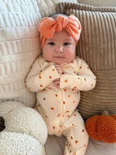 Load image into Gallery viewer, Little Pumpkin Zippy Romper Fall Baby Bamboo Pajamas PJs