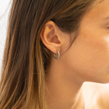 Load image into Gallery viewer, 18K Gold PVD Stainless Steel Textured Huggie Hoop Earrings / ERJ0012