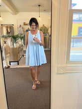 Load image into Gallery viewer, Halter blue gingham dress
