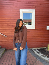 Load image into Gallery viewer, Ellie Front Tie Cardigan - Brown
