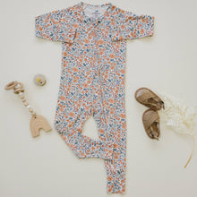 Load image into Gallery viewer, Darling Ditsy Bamboo Zippy Floral Baby Pajamas Summer
