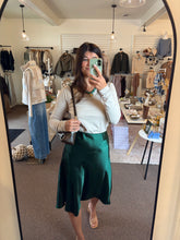 Load image into Gallery viewer, Evergreen Satin Skirt

