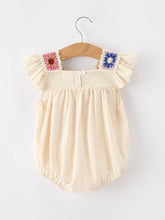 Load image into Gallery viewer, Summer Crochet Square Baby Ruffle Romper
