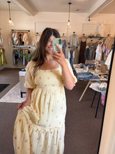 Load image into Gallery viewer, Beige Floral Gauze Dress
