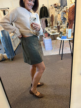 Load image into Gallery viewer, Mossy Green Suede Skirt
