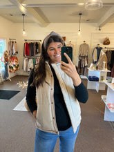 Load image into Gallery viewer, Asher Suede Puffer Vest - Beige
