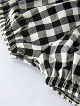 Load image into Gallery viewer, Plaid Girl Smocked Set Puff Sleeve Bloomer Set
