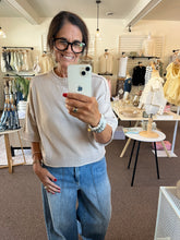Load image into Gallery viewer, Cora Raw Edge Top - Tan
