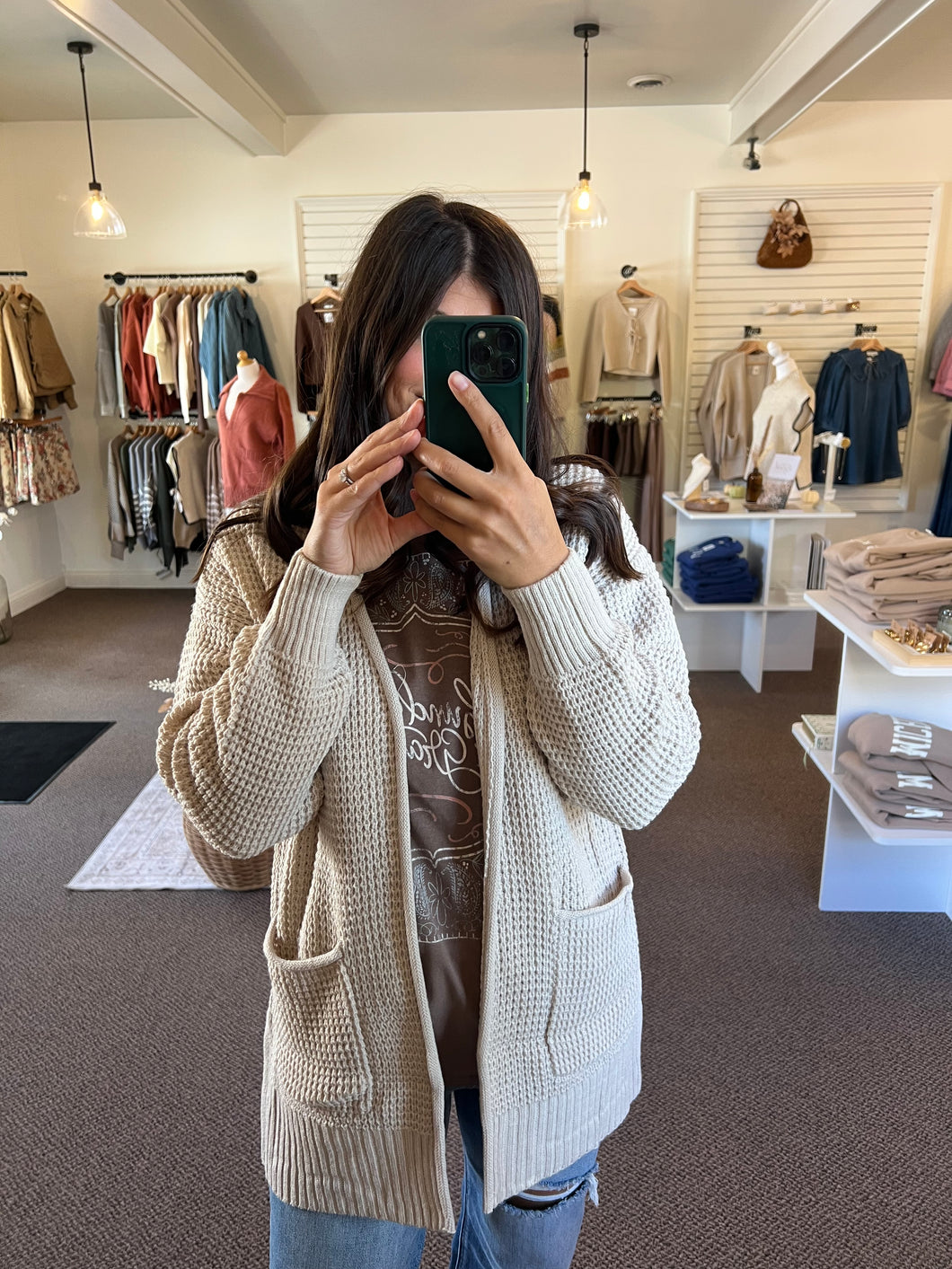 Paisley Waffle Cardigan