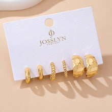 Load image into Gallery viewer, Mixed Texture Hoop Trio Earring Set

