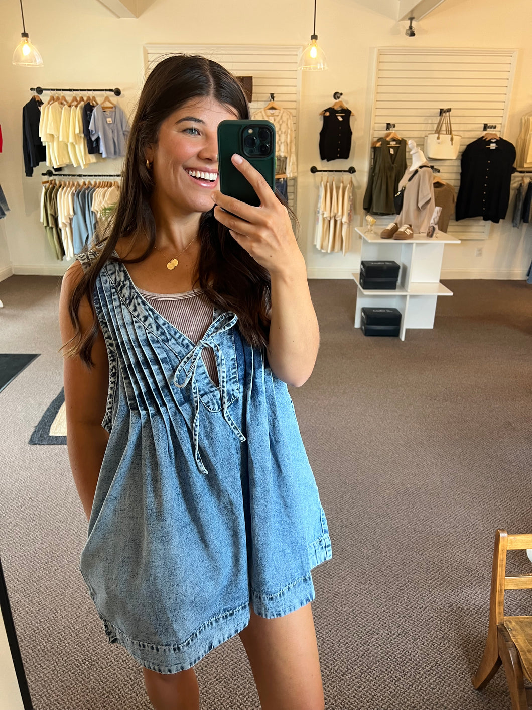Medium Wash Denim Romper
