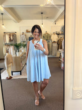 Load image into Gallery viewer, Halter blue gingham dress
