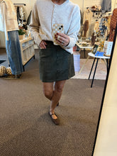 Load image into Gallery viewer, Mossy Green Suede Skirt
