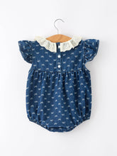 Load image into Gallery viewer, Denim Bow Romper
