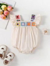Load image into Gallery viewer, Summer Crochet Square Baby Ruffle Romper
