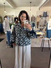 Load image into Gallery viewer, Camille Floral Quilted Jacket - Navy
