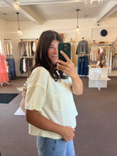 Load image into Gallery viewer, Washed Ribbed Tee - Cream
