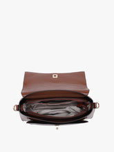 Load image into Gallery viewer, Bella Glossy Chocolate Shoulder Bag
