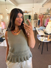 Load image into Gallery viewer, Sweet Sage Ruffle Top
