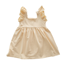 Load image into Gallery viewer, Organic Cotton Flutter Dress – Lemonade Yellow
